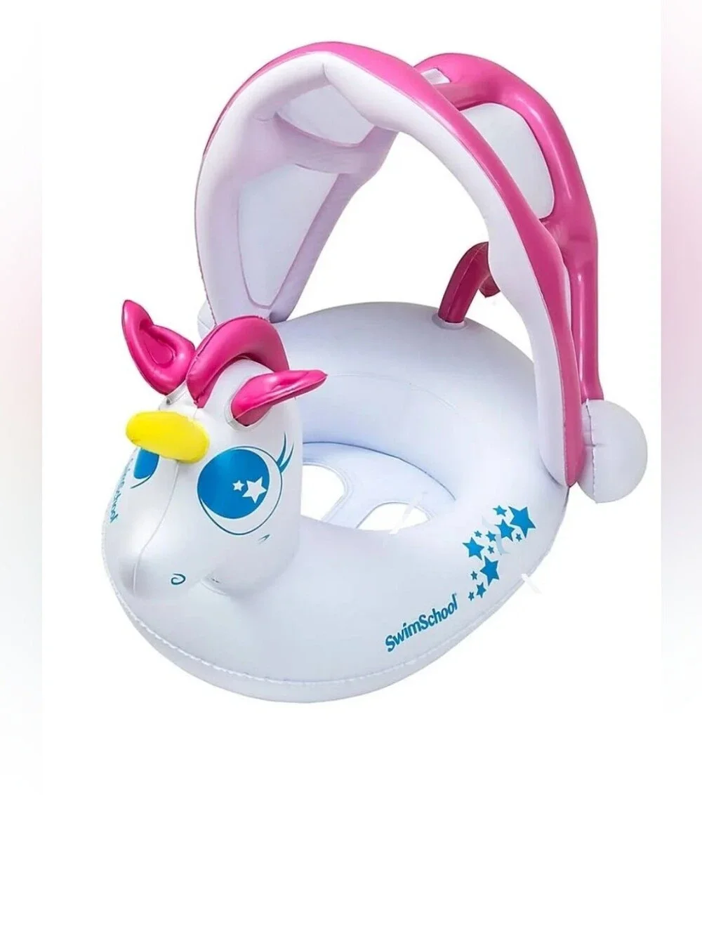 SwimSchool My Unicorn BabyBoat With Removable Syn Shade - White & Pink
